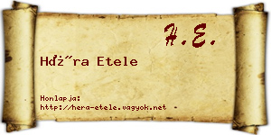 Héra Etele névjegykártya
